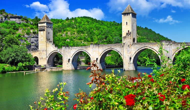 Cahors Valentre bridge,  UNESCO site the Pilgrim's Road to Santi