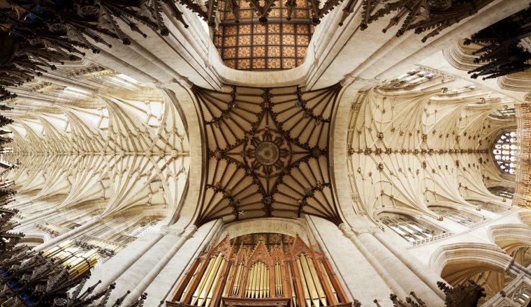 Vaulted ceiling of Winchester Cathedral