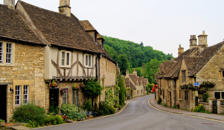 Quaint town of Castle Combe in the Cotswolds of England