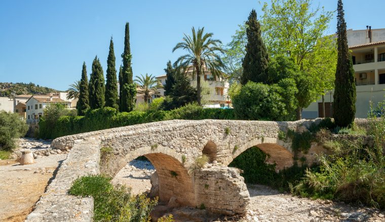 Old roman bridge at Pollenca, Mallorca, Spain