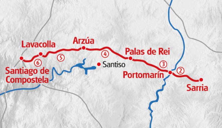 Sarria to sant map