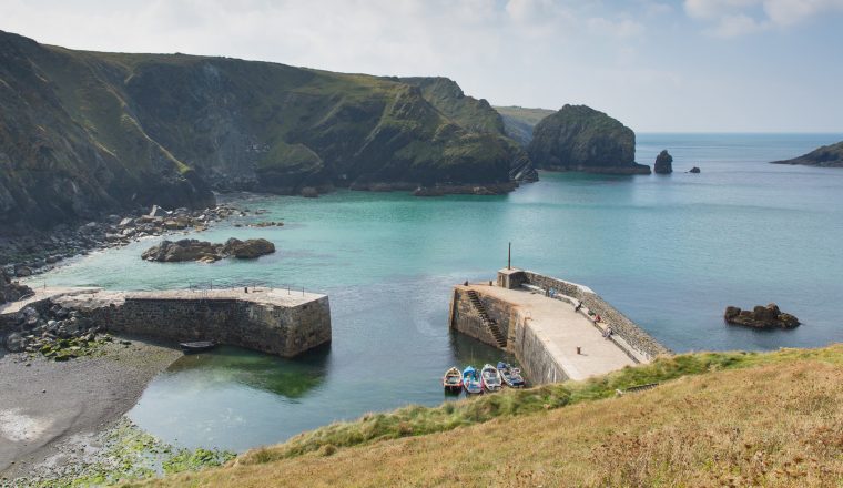 Mullion Cove harbour Lizard peninsula south Cornwall UK